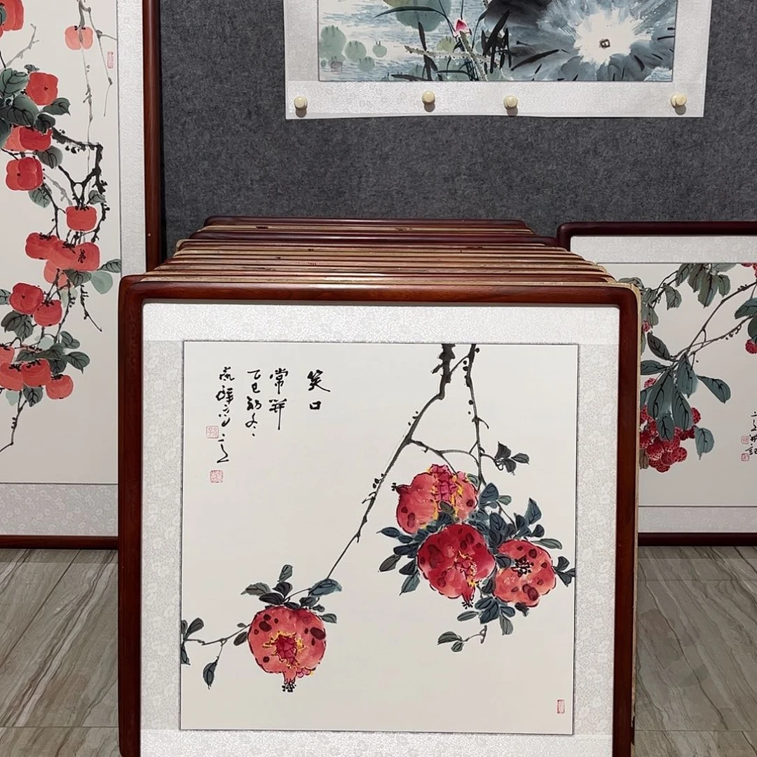 国画书画作品带框63×63