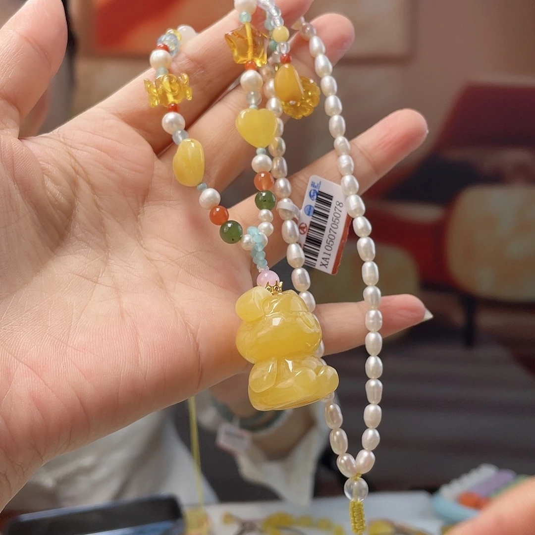 裸石蓝珀未镶嵌蜜蜡吊坠