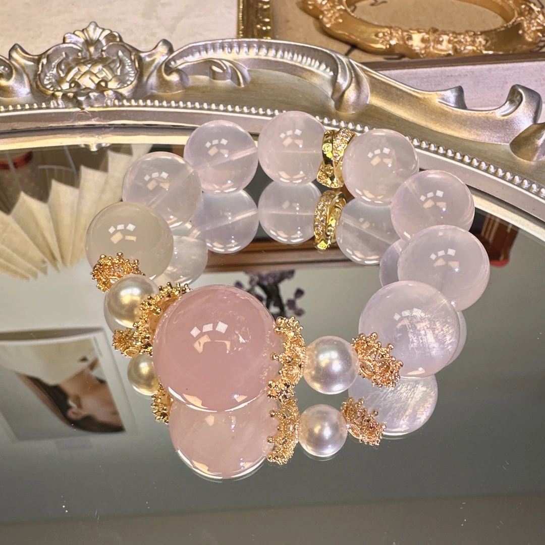 18mm+奶白晶水晶手串1446 颜色微差 多样性发一