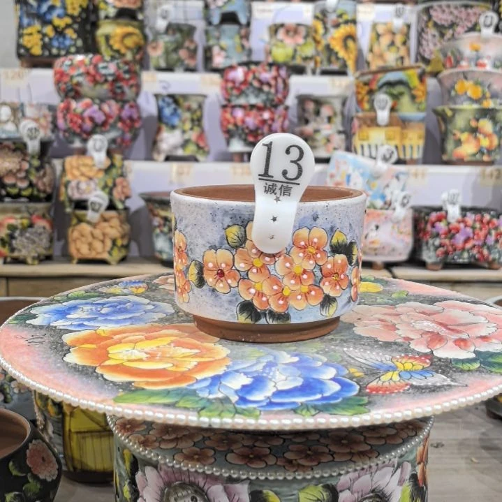 红泥花盆景德镇花盆