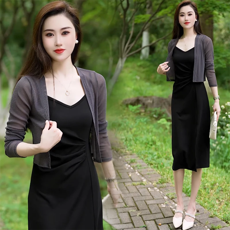 冰丝防晒衣开衫薄纱夏天小个子披肩配吊带裙的小外搭坎肩罩衫外套