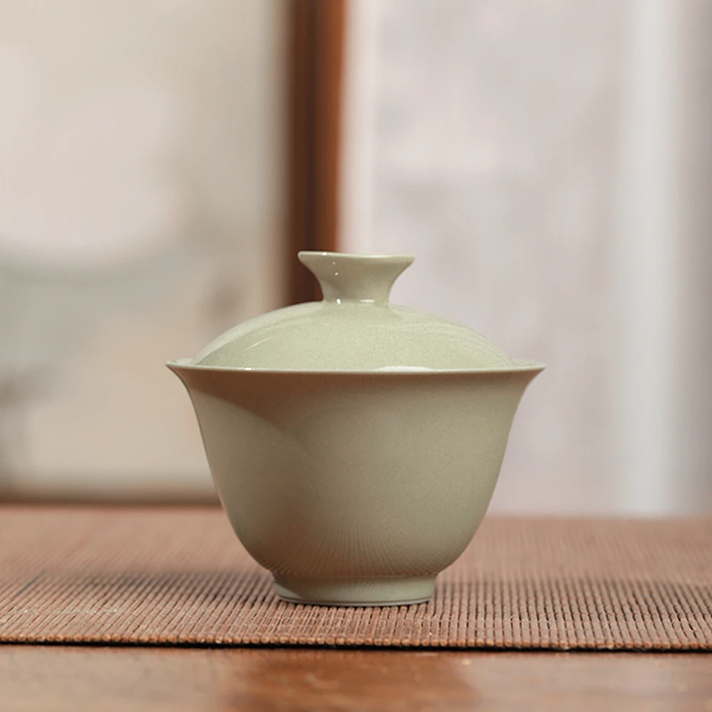 草木灰釉盖碗120ml茶具茶杯