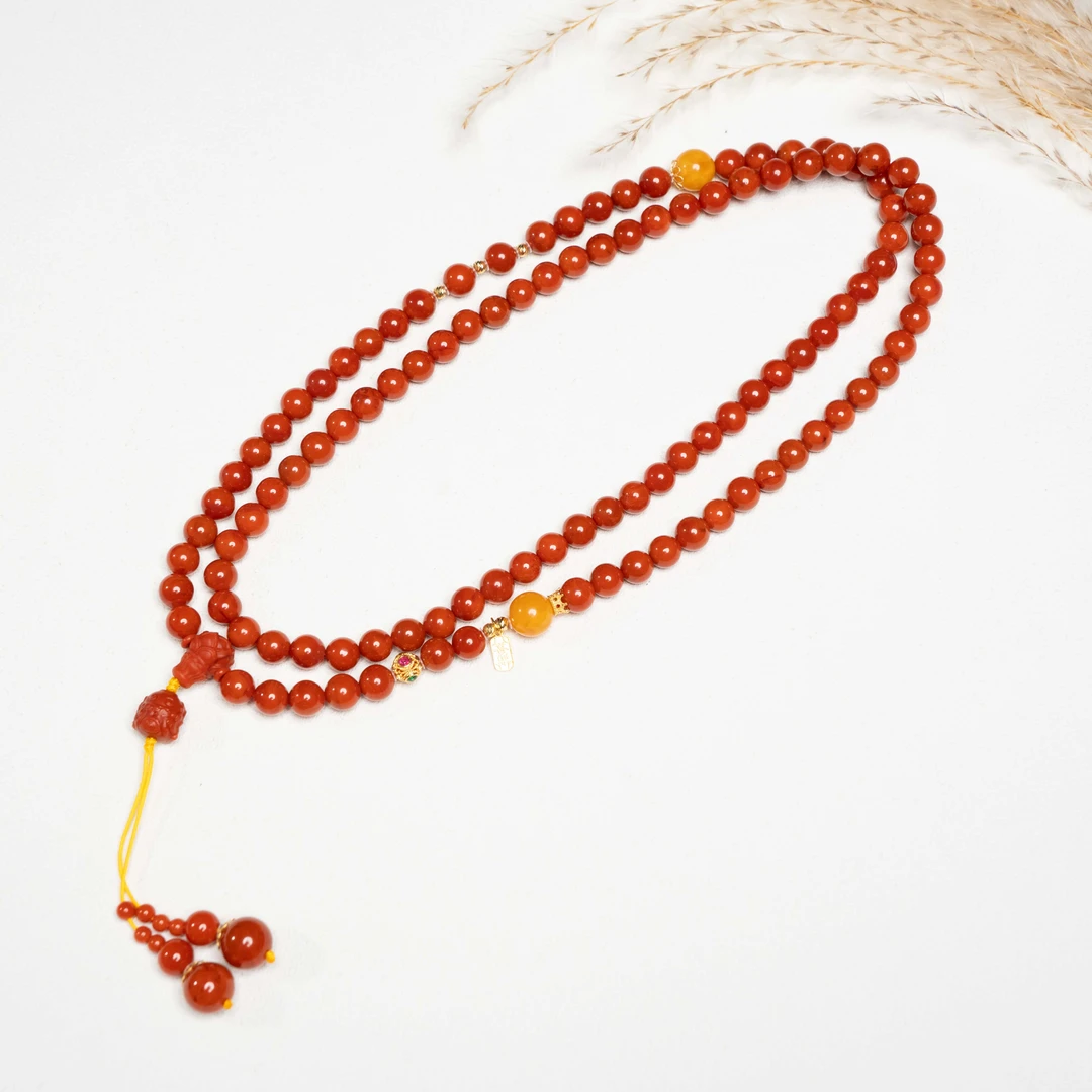 7mm18k南红DIY佛珠/l99180603999【多样发其一】