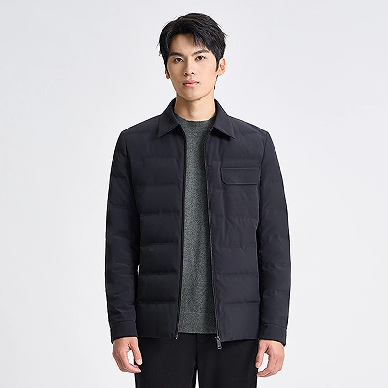 专柜同款冬季男士羽绒服轻薄简约保暖///727E71110