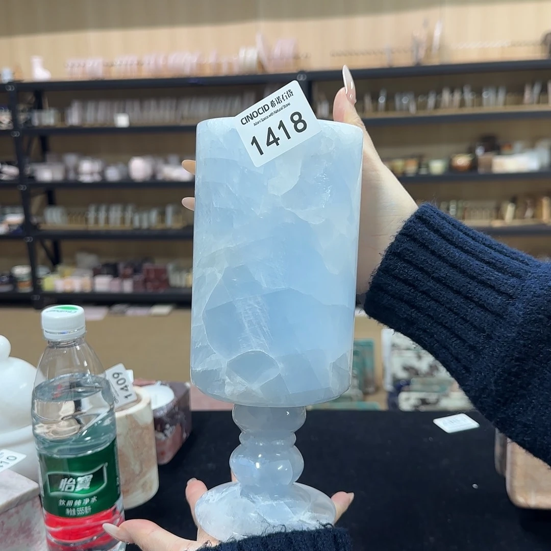 石材蓝水晶法式花瓶1418