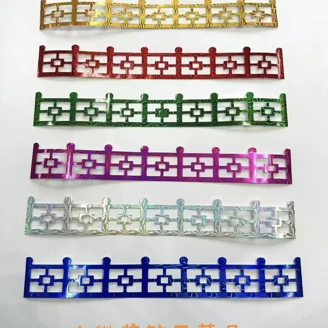 手工白卡纸镭射方格栏杆纸镂空围栏折塔围边材料可做窗户