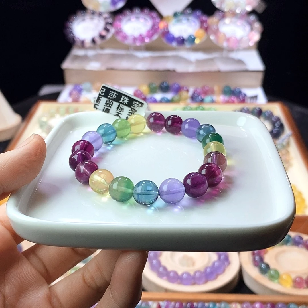 手链未镶嵌萤石彩虹萤石