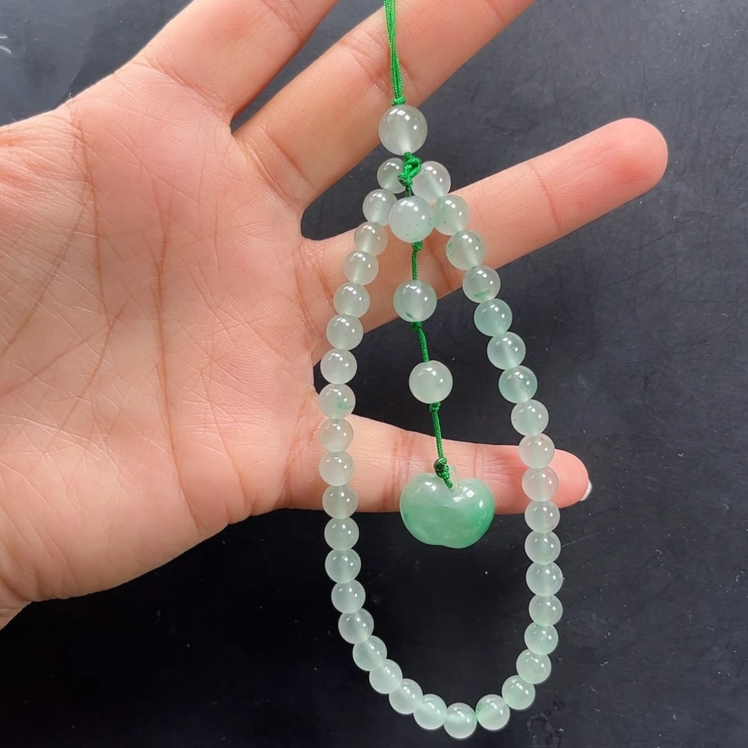 石英质玉未镶嵌手机链带洒金