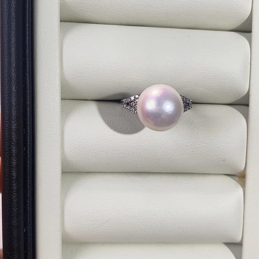 戒指银S925镶嵌淡水珍珠