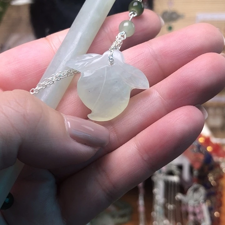 未镶嵌蛇纹石玉发簪