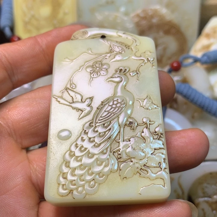 和田玉未镶嵌挂件渡*