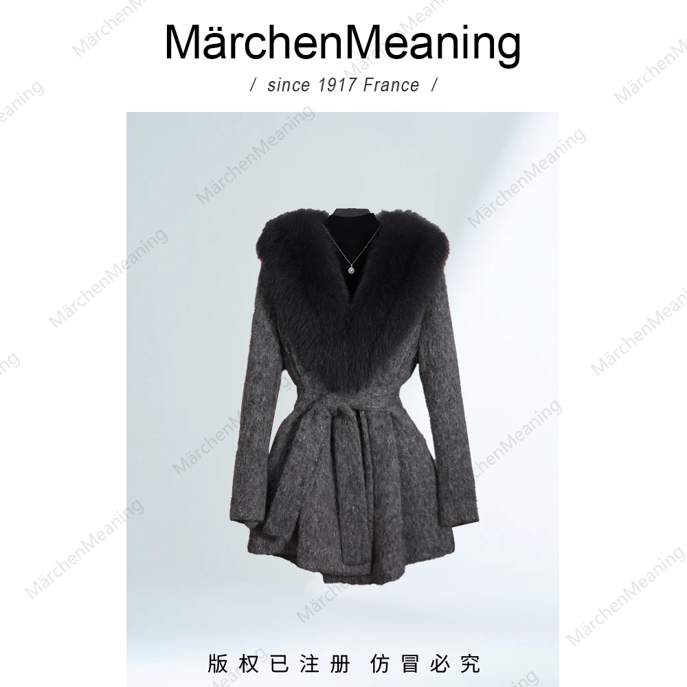 MärchenMeaning亮丝气质轻奢新年款显瘦设计师大衣有毛领（赵）x