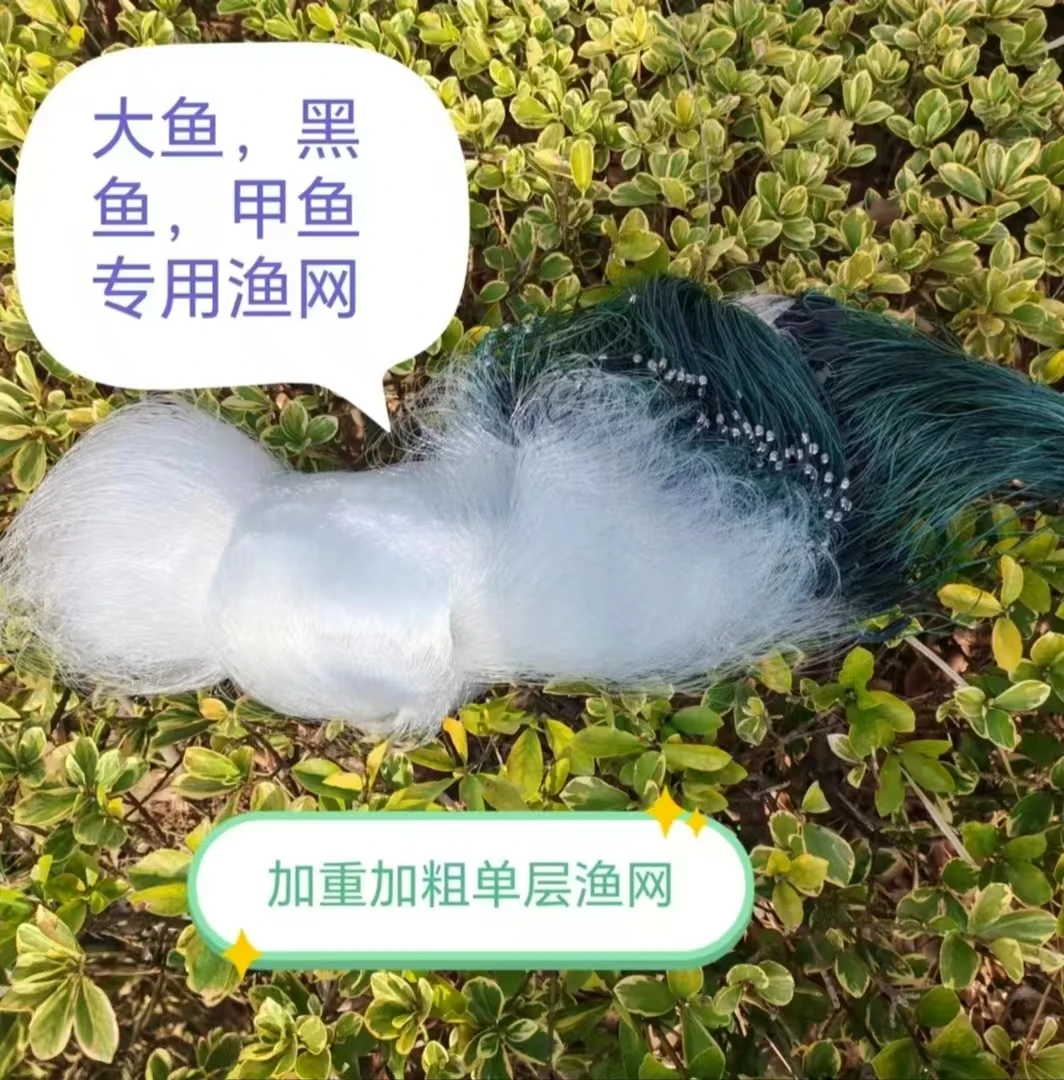 单层渔网加粗丝加强丝0.25丝挂网丝网甲鱼网黑鱼网
