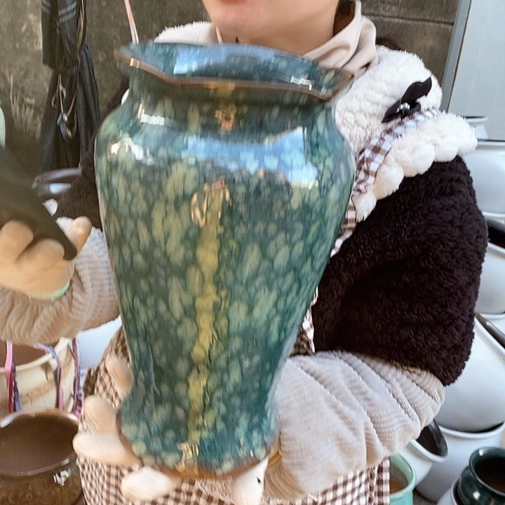 紫砂花盆瑕疵口17高30