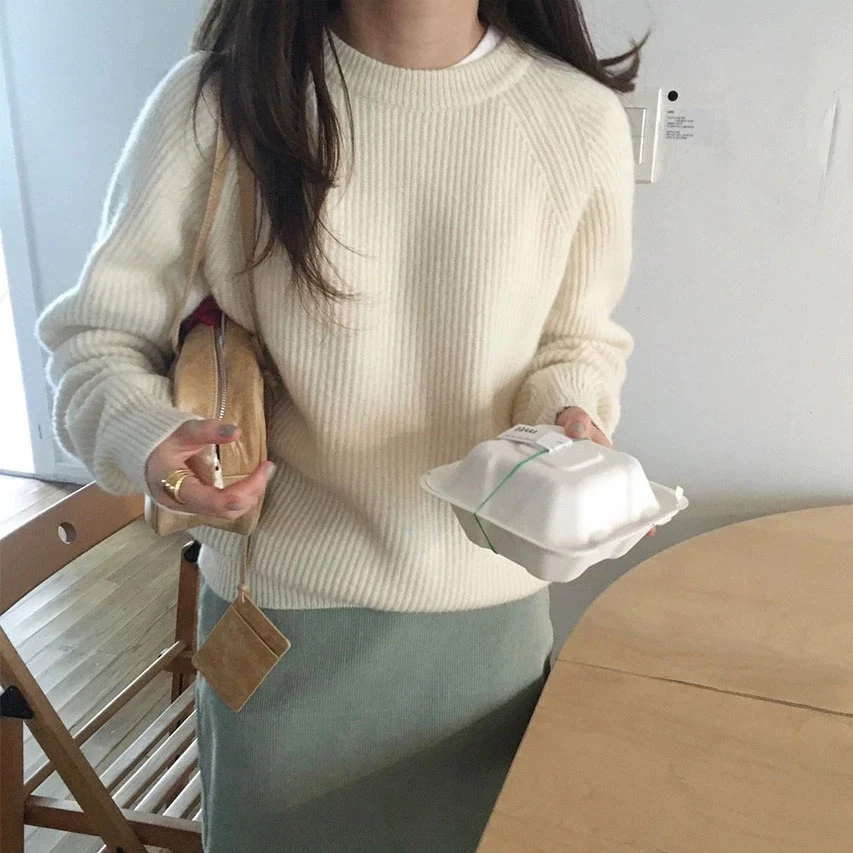 7143 Y387圆领套头针织衫上衣秋冬季毛衣C3 C8 C6