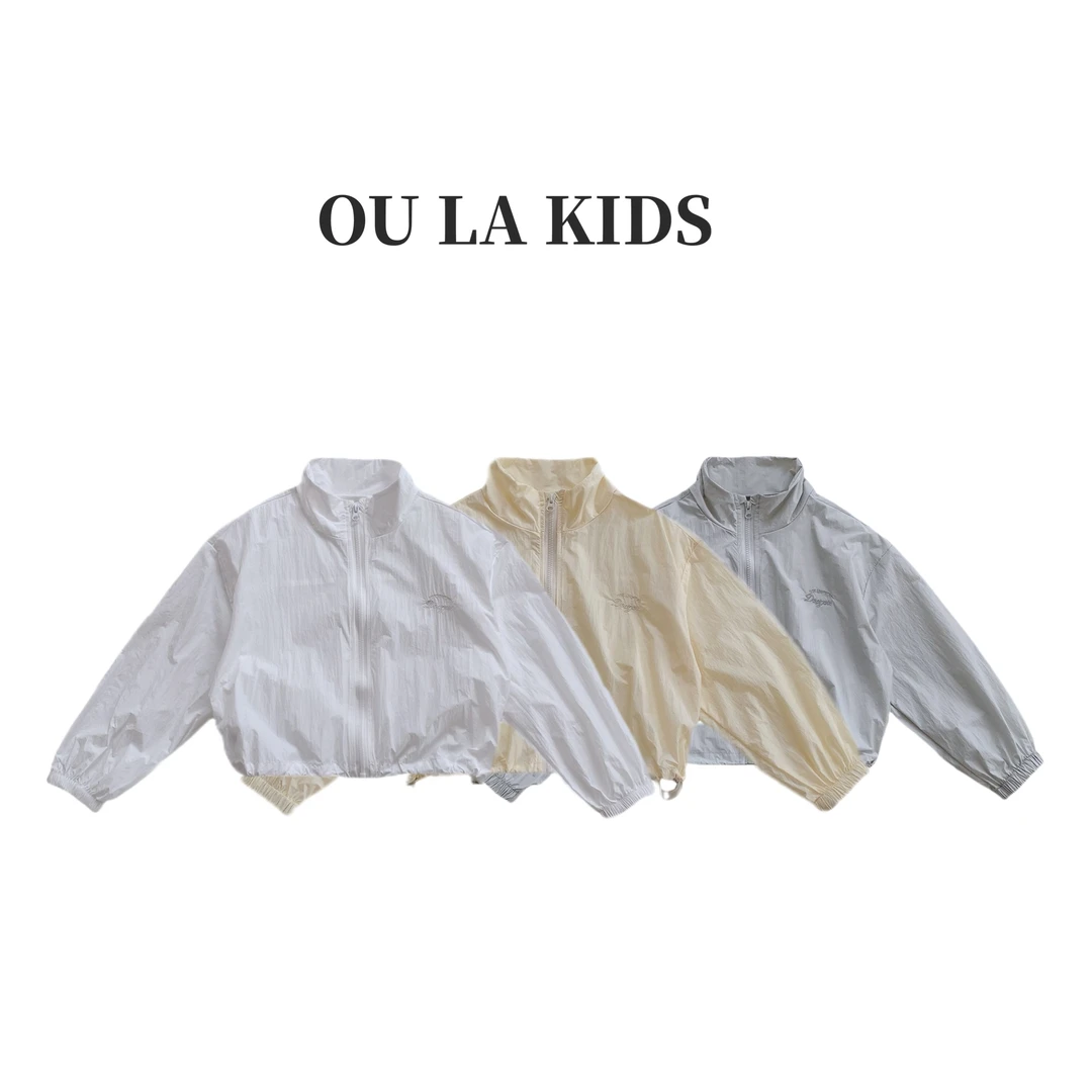 22025夏季新品女童韩版简约立领休闲开衫百搭童装防晒外套25101