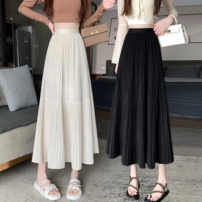 【冲量价】2025年春夏新款半身裙显高显瘦百褶裙大摆裙遮胯A字裙子