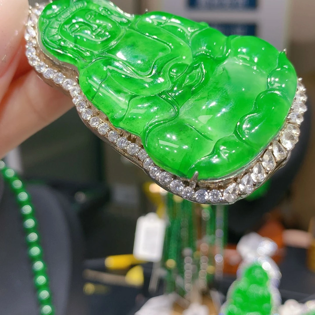 【闪购商品】颈饰银S925镶嵌翡翠6柒姐