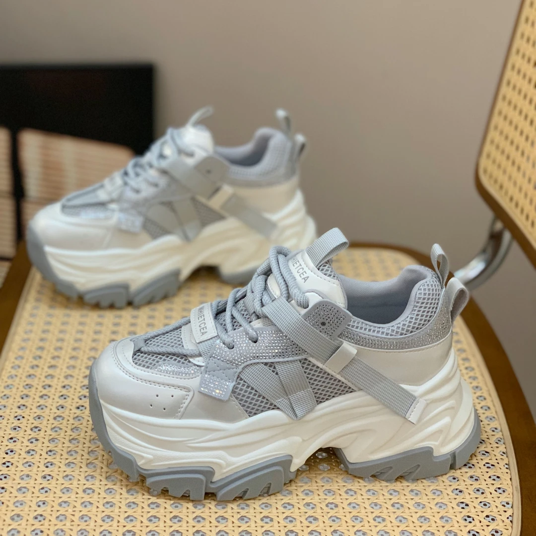 小个子增高7cm炸街老爹鞋女2025新款春季超火厚底百搭休闲运动鞋