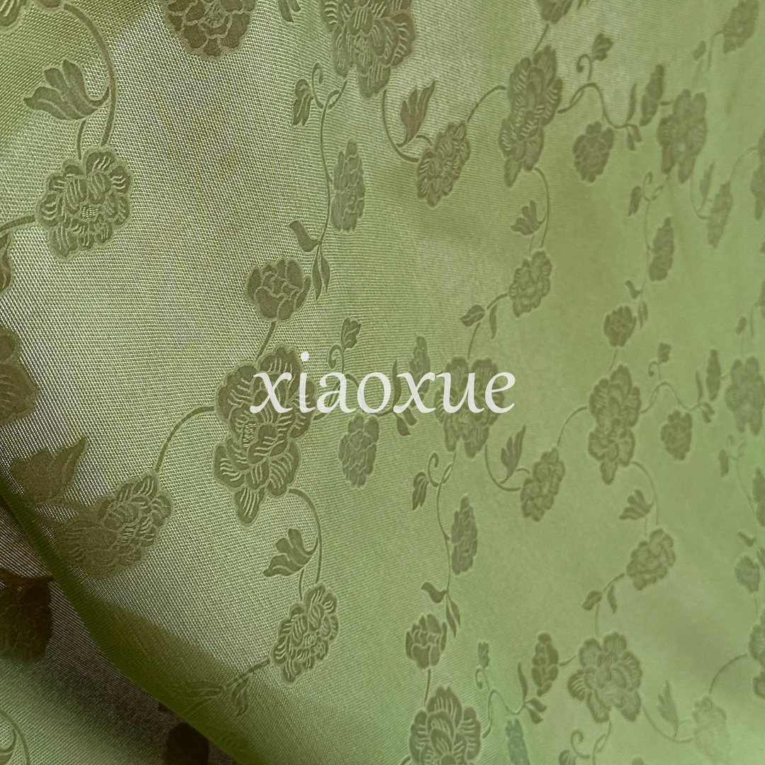 [绞罗 -绿绞罗] 桑蚕丝 丝绸面料 红云纱服装布料 110门幅 25姆米