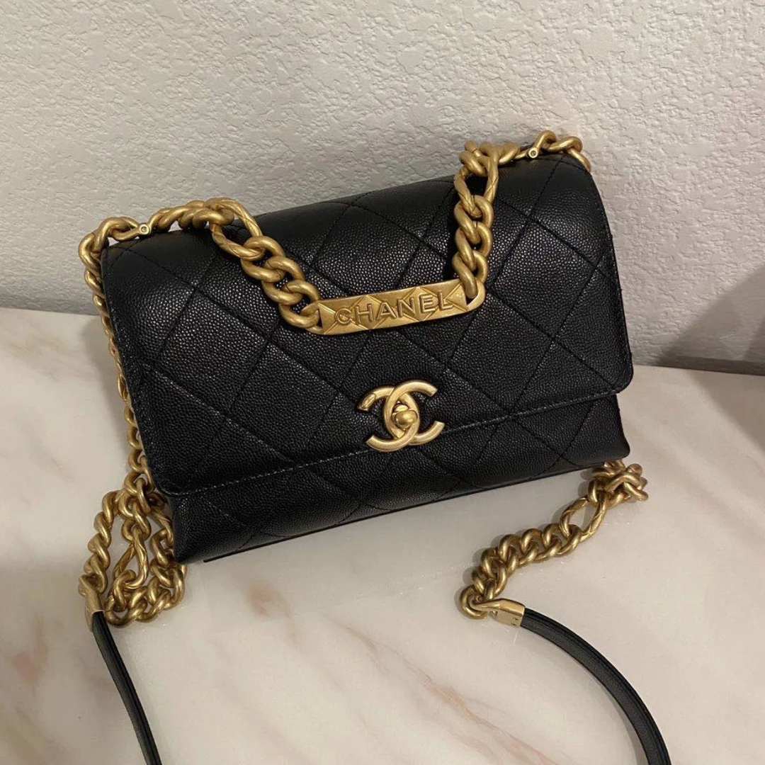 95新 Chanel/香奈儿 98新 奢总管/金属邮差口盖包/芯片