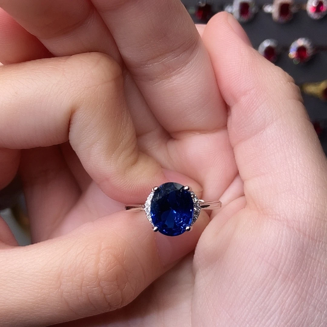 银S925镶嵌戒指蓝宝石