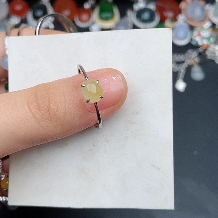 A***Y翡翠银S925镶嵌戒指