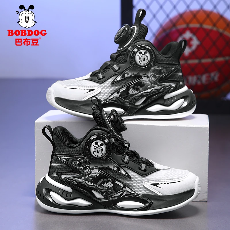 巴布豆童鞋男童2025春秋季儿童运动鞋透气中大童篮球鞋学生跑步鞋