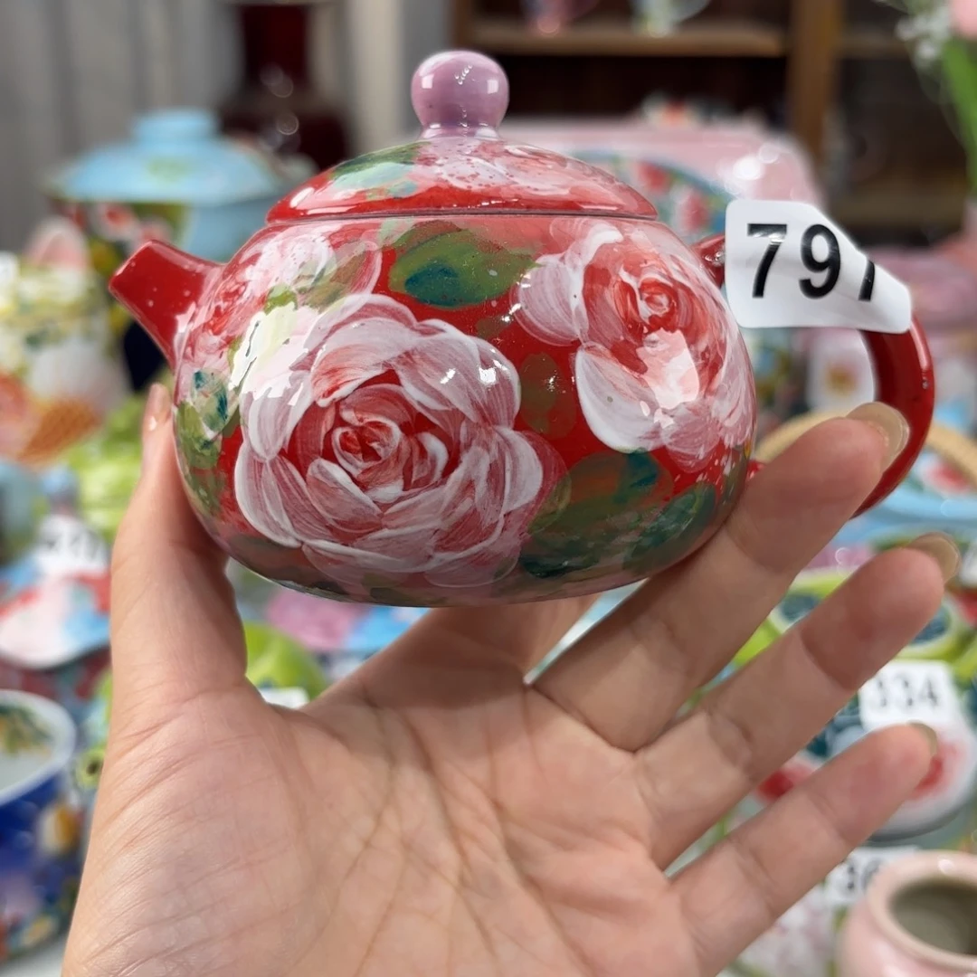 瓷片景德镇手绘高温釉下彩陶瓷茶具