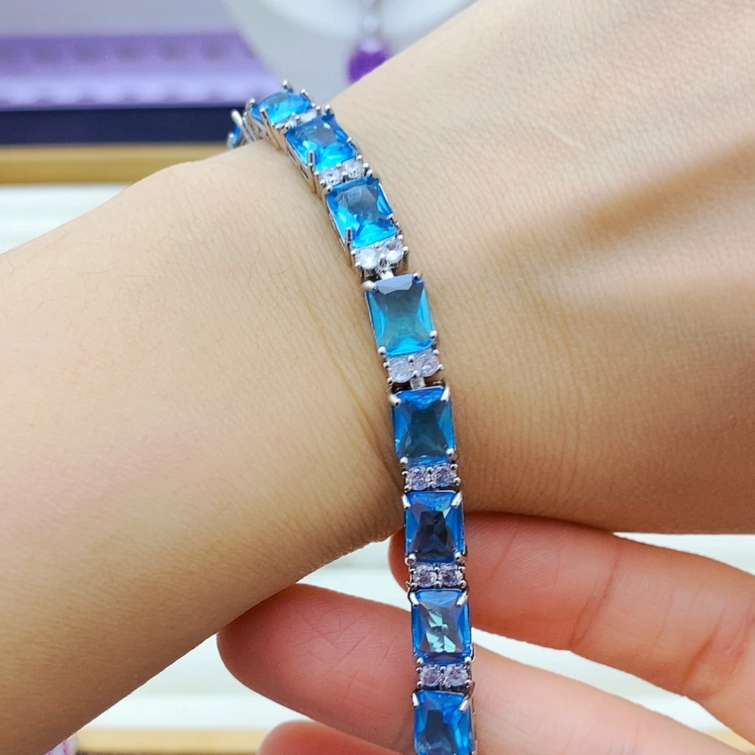 未镶嵌手链海蓝宝石