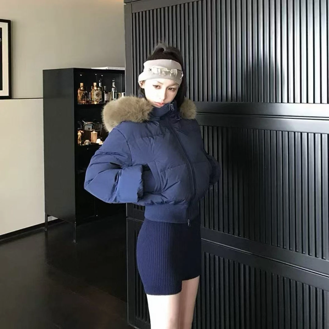 【现货+运险】冬季短款棉服女新款韩系保暖棉袄大毛领显瘦棉衣外套