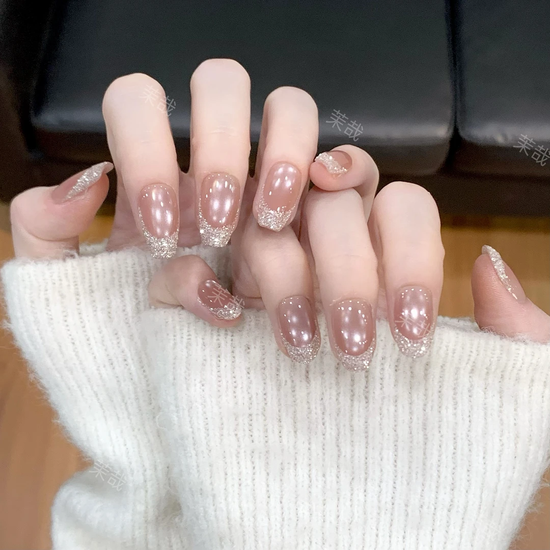 茉哉【霜降】纯手工定制美甲拆卸穿戴甲A3877