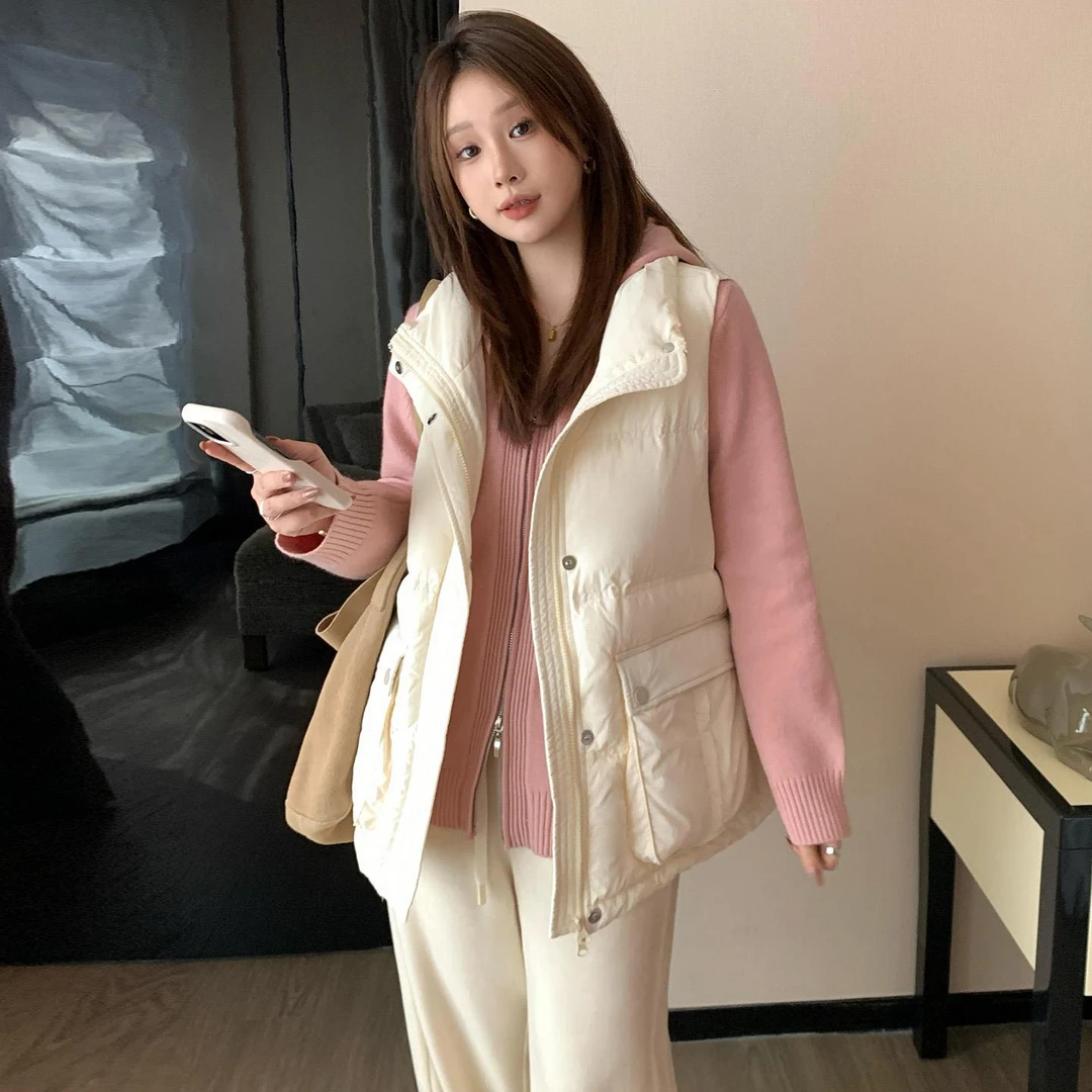 棉服马甲外套女2025冬季新款大码女装外穿短款宽松背心马夹