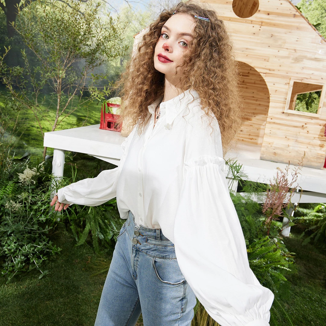 【小铃铛】妖精的口袋灯笼袖法式衬衫气质温柔风上衣潮款设计感