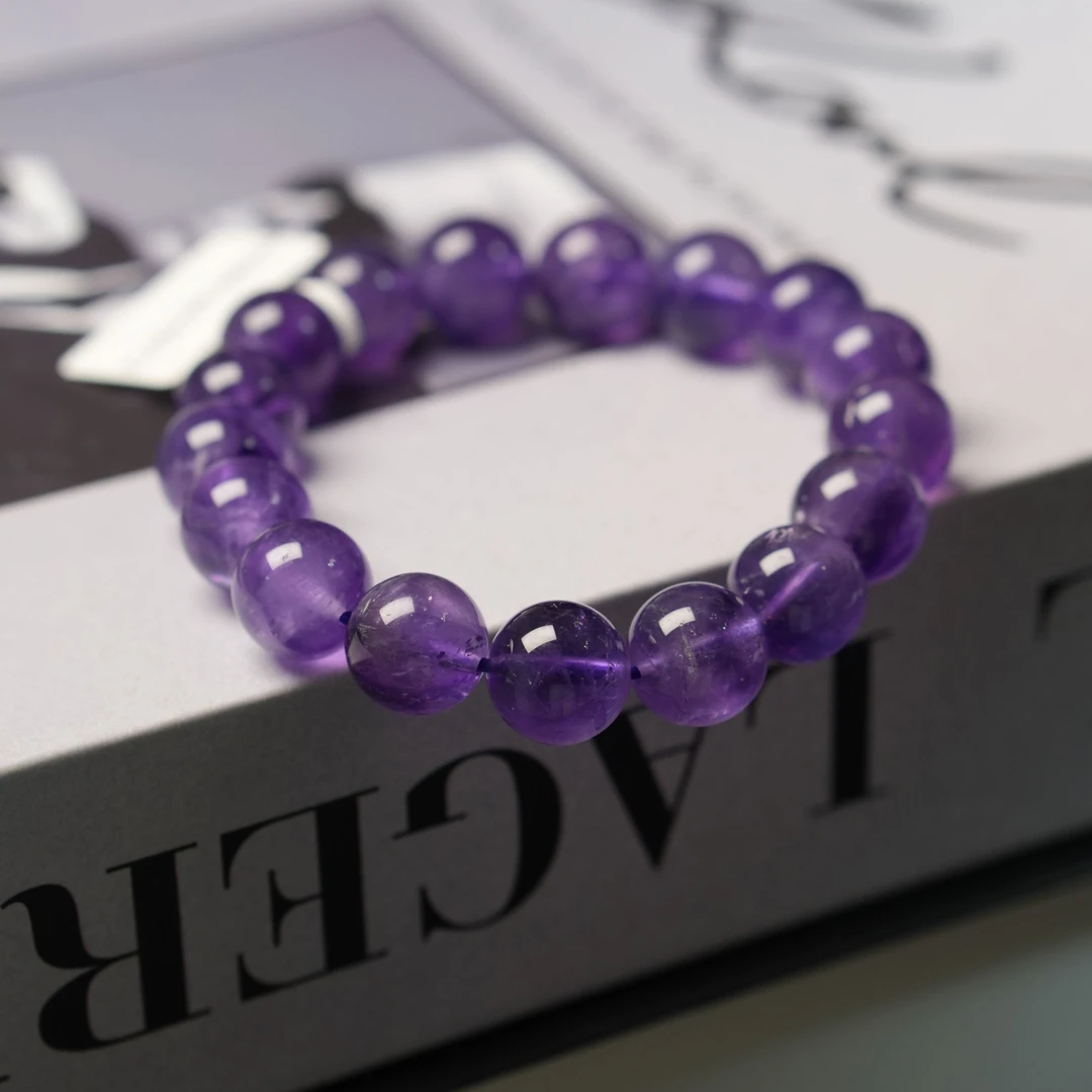 手链 天然原矿巴西紫水贵气时尚百搭手串紫色