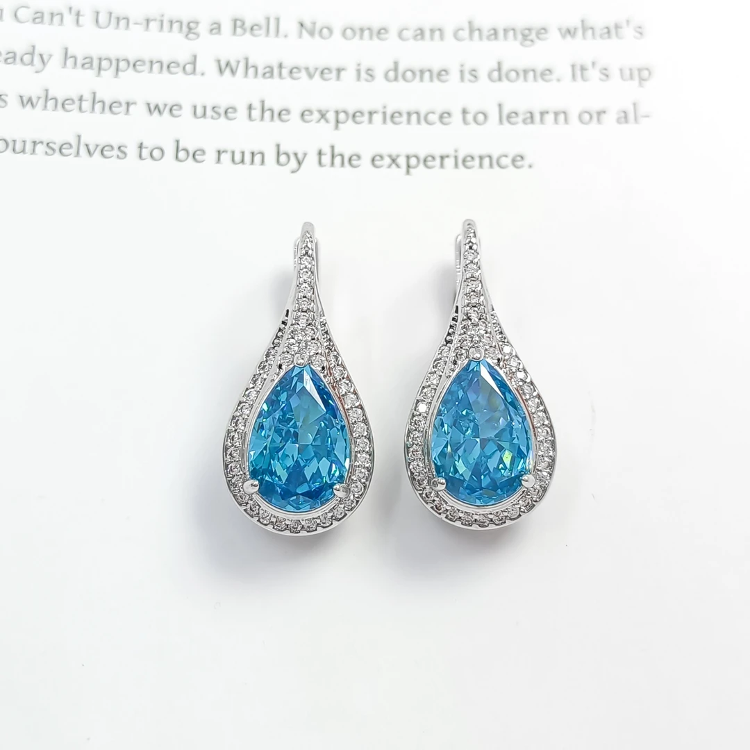 铜合金合成锆石耳饰 GTL-53086 耳饰欧美简约镶嵌百搭时尚气质