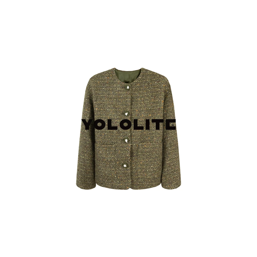 YOLOLITE【梨妆】3428秋季新款绵羊毛韩系气质高品小香风外套