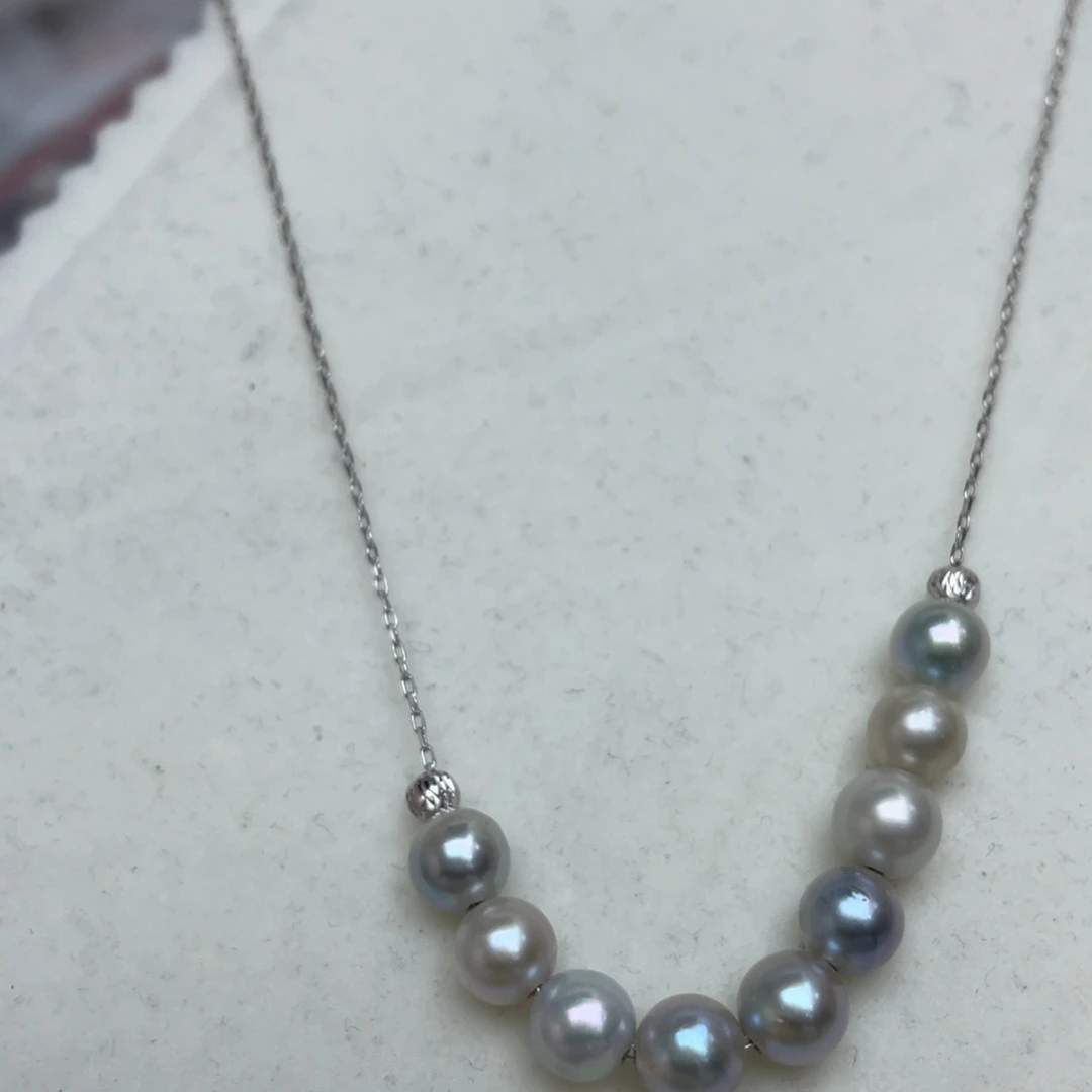 海水珍珠银S925镶嵌项链