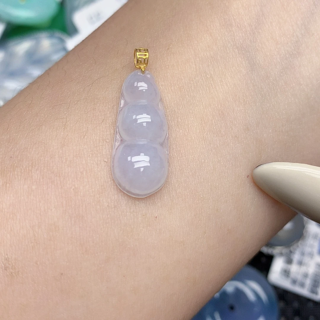 翡翠18K金镶嵌颈饰天然缅甸翡翠a货百元以上9元证书费自理