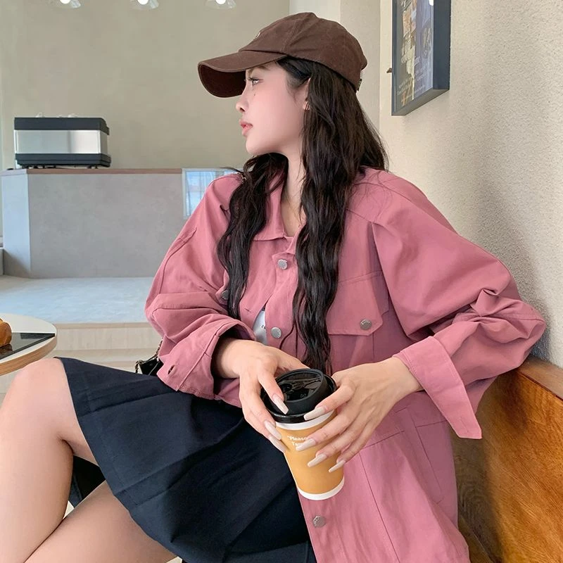 胖颖专属大码春季新款薄外套廓形遮肉外套上衣5553