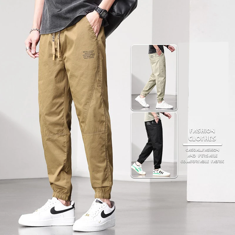 【新粉福利】男女工装裤2025春秋季长裤大码宽松束脚九分休闲卫裤男