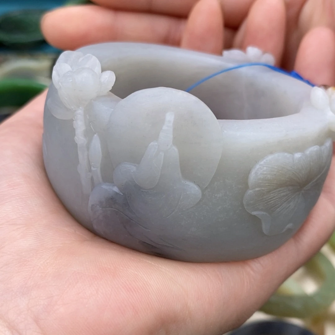 和田玉手镯定制54未镶嵌