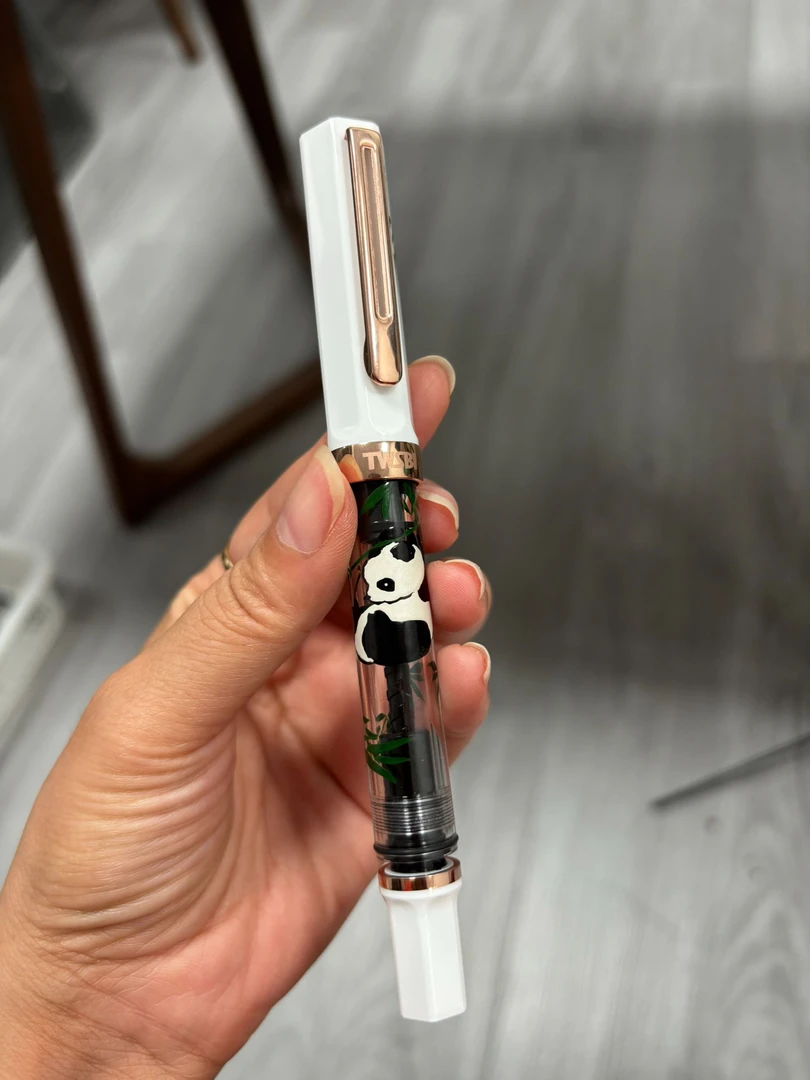 TWSBI/三文堂ECO大漆手绘熊猫竹子非遗钢笔限量版玫瑰金