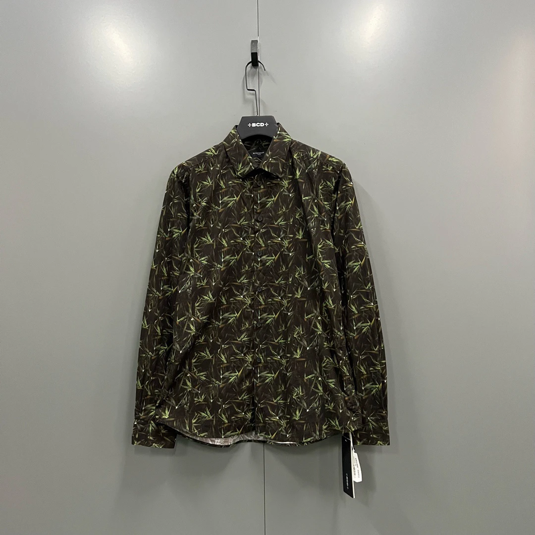 95新 Givenchy/纪梵希 （bb）植物树叶满印衬衫 41码/014183