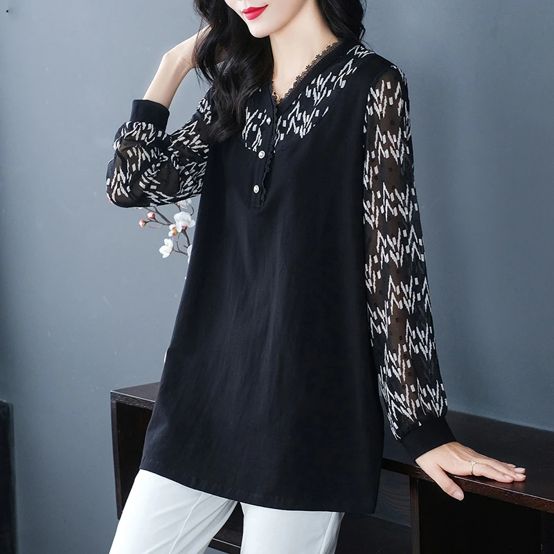 春季假两件V领长袖上衣227655