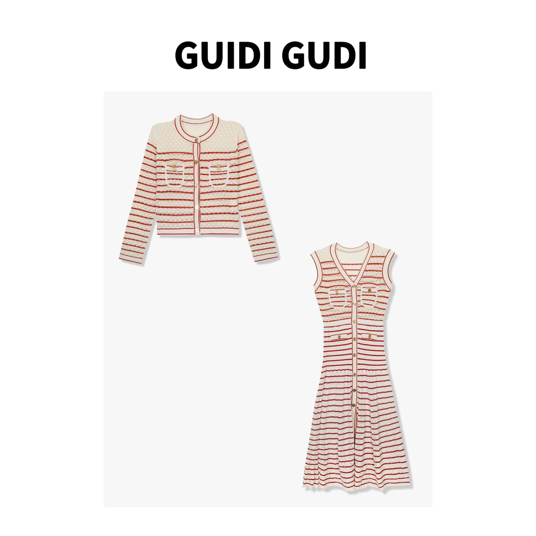 GUIDI GUDI【草莓夹心】两件套上衣+连衣裙套装