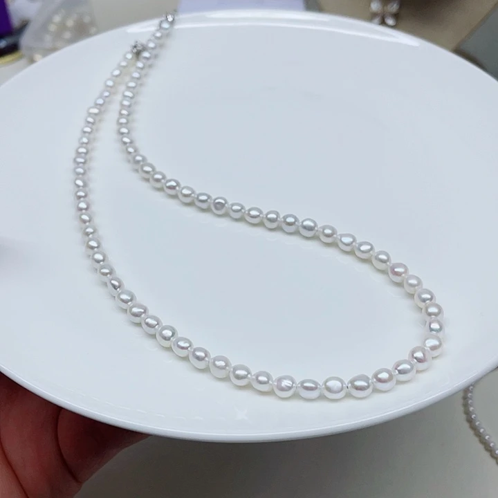 淡水珍珠颈饰未镶嵌5mm极光炫彩