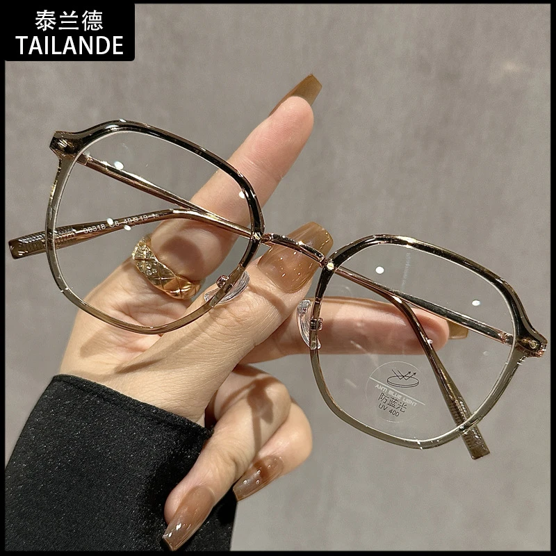 28号30318多边形眼镜框女素颜百搭大框高级感眼镜架近视眼镜韩版