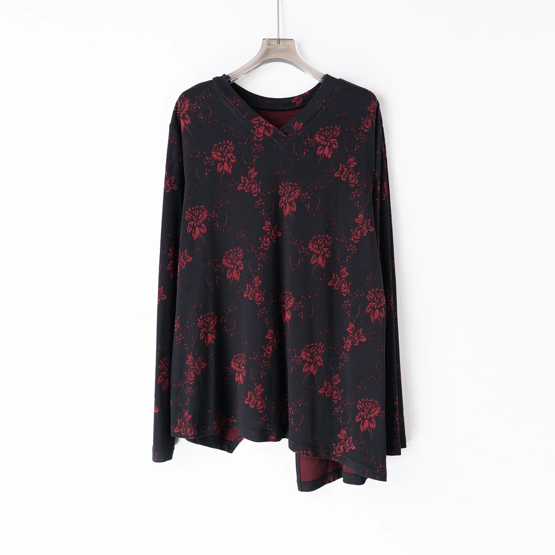 PS250116春季新款小众设计休闲时尚百搭打底衫针织衫套头短款提花