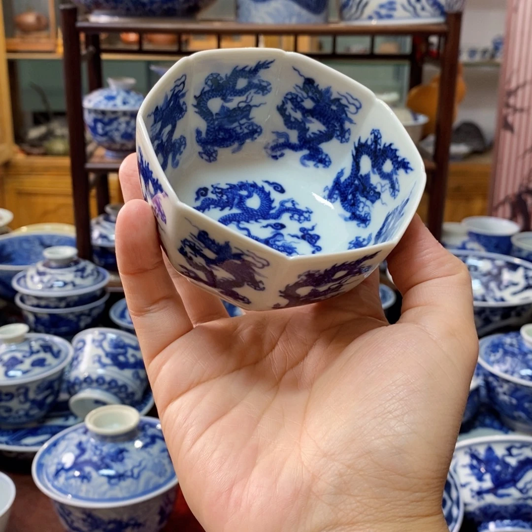 春花秋月八方十八龙杯子